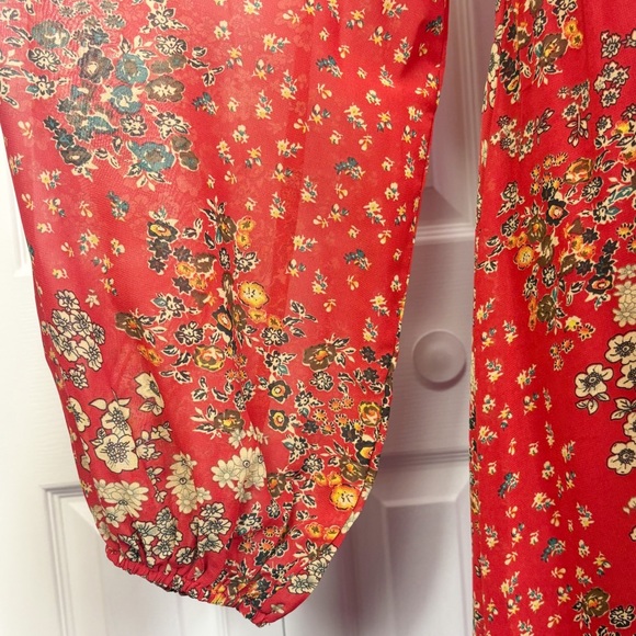 NWT Baltic Born Red Multi Floral Tiered Deep V-Neck Bowman Maxi Dress XL - Picture 7 of 16